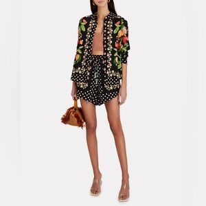 NWT Farm Rio Cocoa Paradise Linen-Blend Shorts XS